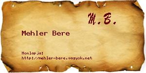 Mehler Bere névjegykártya